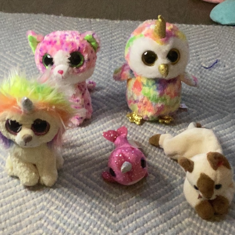 5 ty plushes